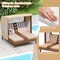Children's Lounge Chair with Canopy Cup Holders Storage and Fir Wood Frame Comfortable Cushions